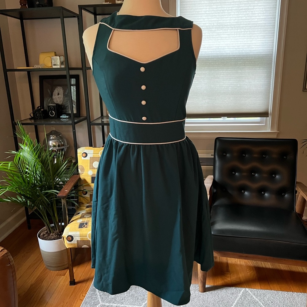Folter Teal Retro Dress Rockabilly